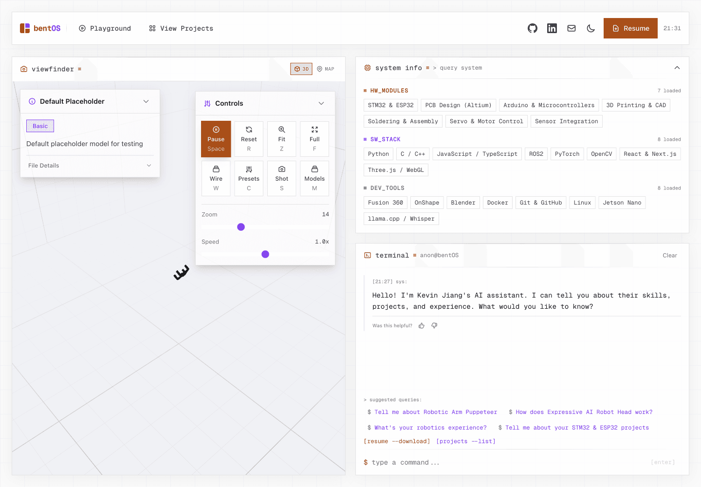 bentOS — This Portfolio